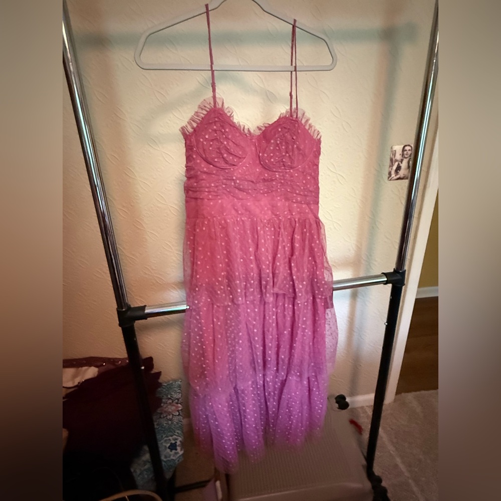 Lulu's Rosy Tulle Dress